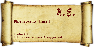 Moravetz Emil névjegykártya