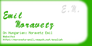 emil moravetz business card